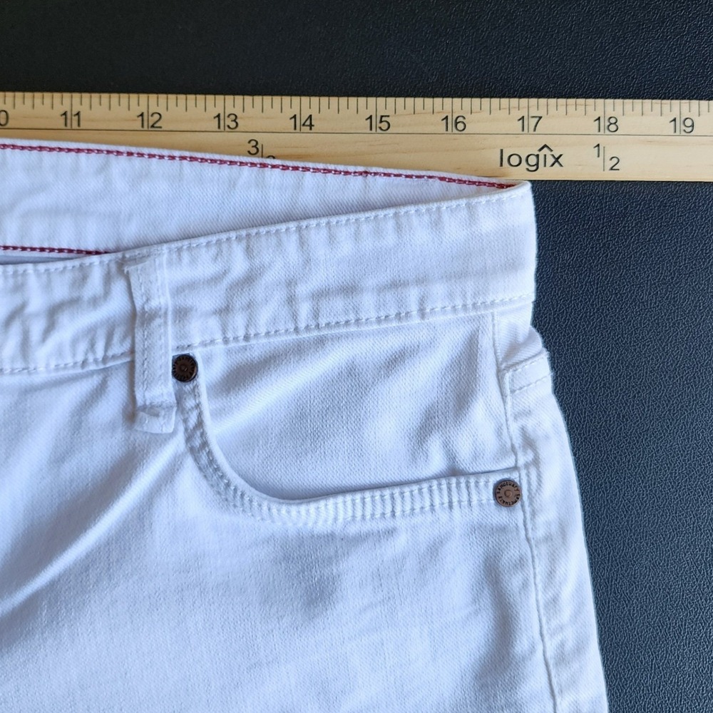 Sanctuary Womens Bermuda Denim White Stretch Mid-Length Nautical Shorts, 30 - Picture 5 of 7